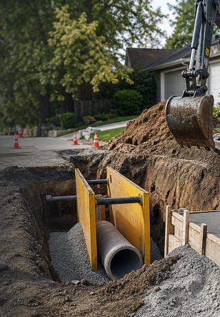 Excavation and Sewer Line Repair